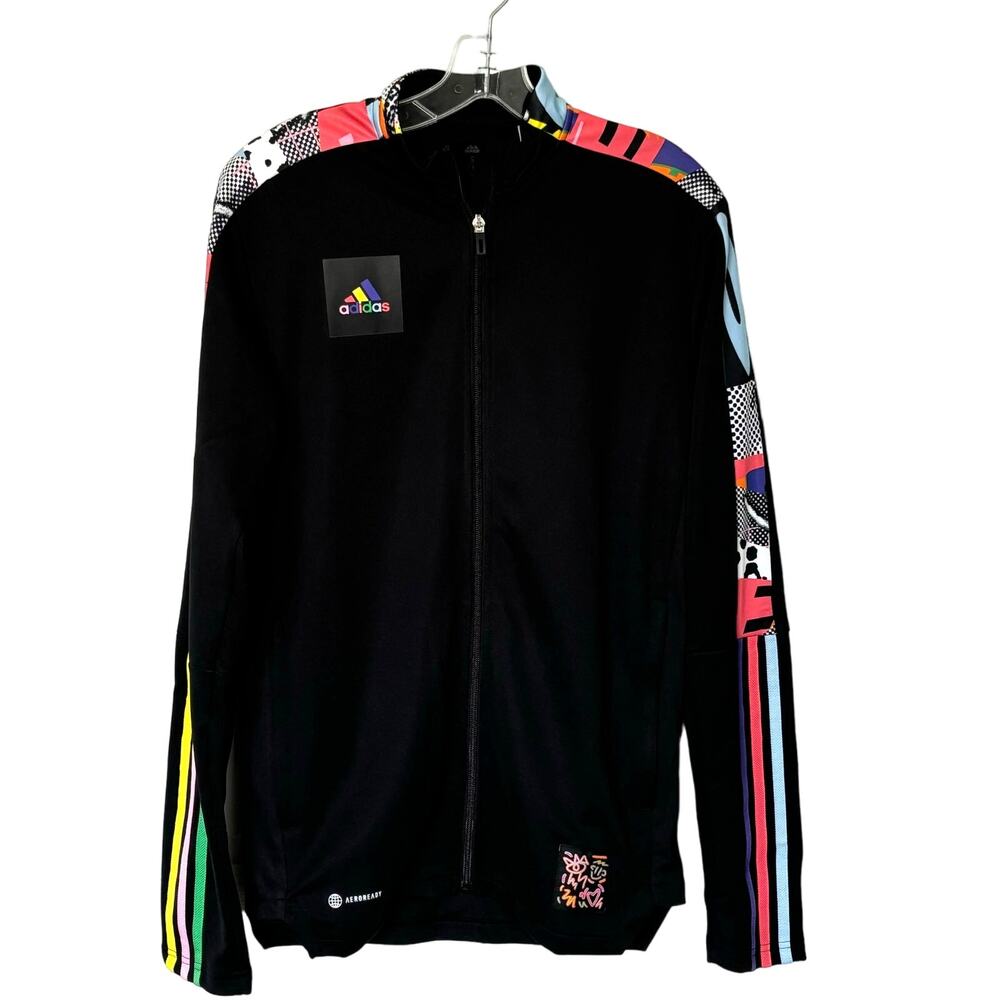 Adidas Aeroready Tiro Pride Full Zip Soccer Track Jacket Sz Small Graphic Print